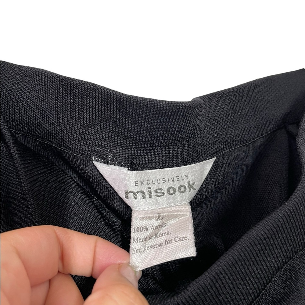 Misook Pants Acrylic Black Knit Wide Leg Pants - Picture 3 of 6